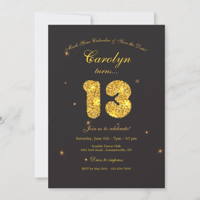 Invitación Parkly 13th Birthday Party (Anverso)