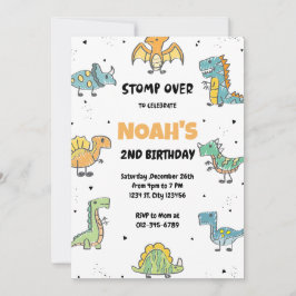 Invitación ¡Paro, Chomp y Roar! Fiesta de cumpleaños de los d