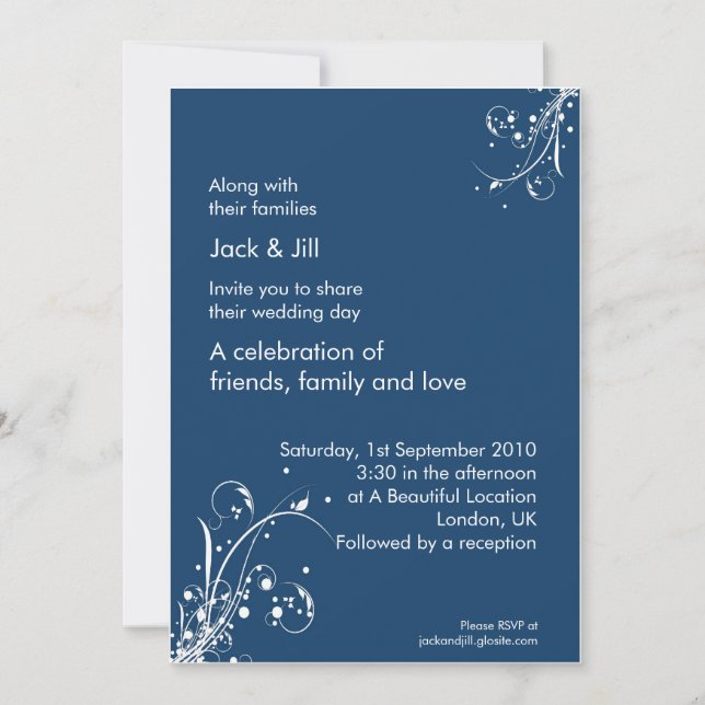 Invitación Paro de viento (azul tormentoso) 5x7 (Anverso)