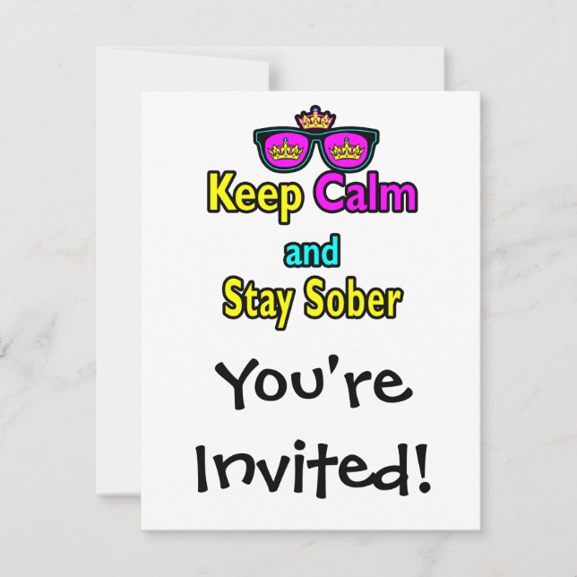 Invitación Parodia Las Gafas De Sol De La Corona Mantienen La (Anverso)