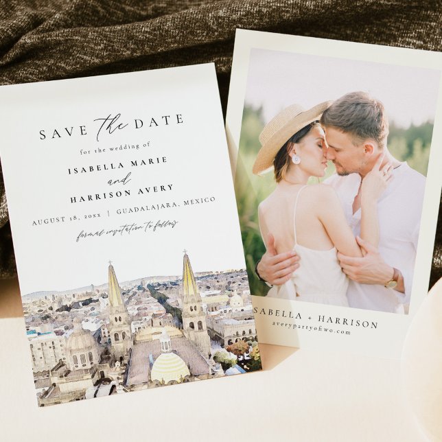 Invitación Paros acuáticos Grecia Skyline Save the Date (Subido por el creador)