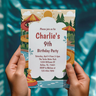 Invitación Parque Acuático para Niños Fiesta de Cumpleaños de