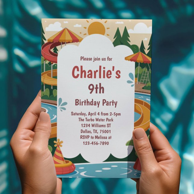 Invitación Parque Acuático para Niños Fiesta de Cumpleaños de (Subido por el creador)