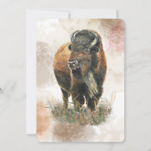 Invitación Parque de Animales Silvestres Bisonte de Búfalo Di