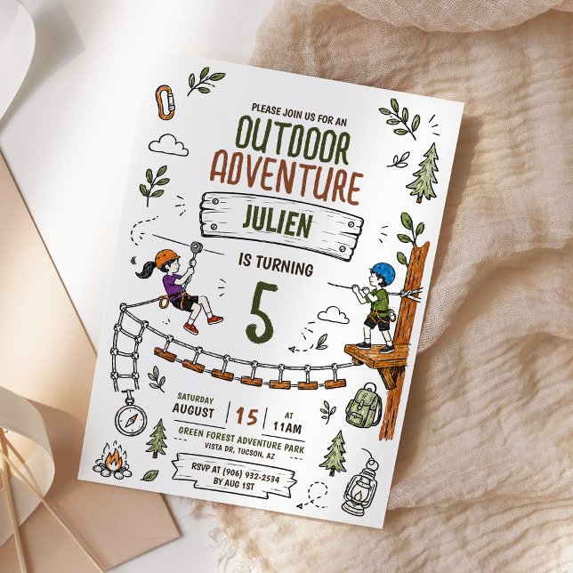 Invitación Parque de aventuras al aire libre cumpleaños para  (Subido por el creador)
