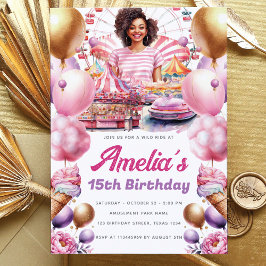 Invitación Parque de diversiones African American Birthday