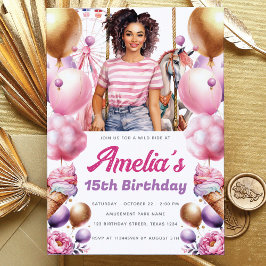 Invitación Parque de diversiones Cumpleaños Africano-Estadoun