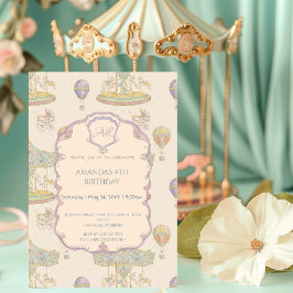 Invitación Parque de diversiones Fairytale Vintage Cumpleaños
