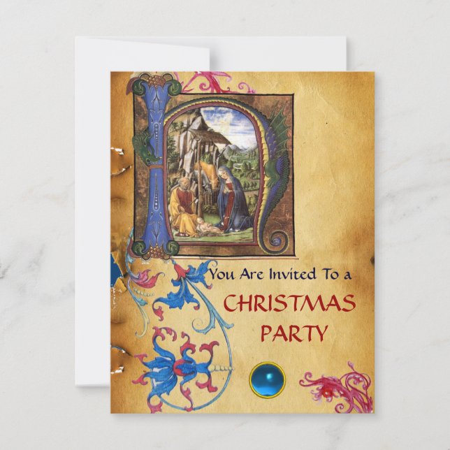 INVITACIÓN PARQUE DE NAVIDADES FLORALES DE NATIVITY MONOGRAM (Anverso)