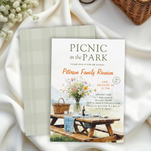 Invitación Parque de picnic para reunión familiar Arte elegan