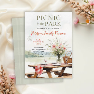 Invitación Parque de Reunión Familiar Picnic al Aire Libre Fl