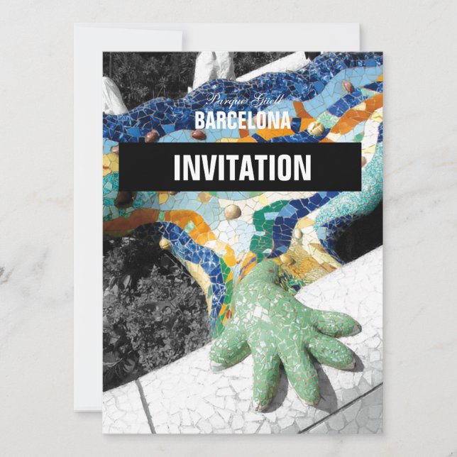 Invitación Parque Guell de Barcelona Gaudi (Anverso)
