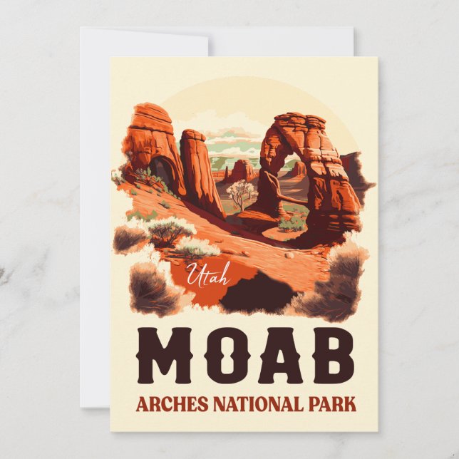 Invitación Parque nacional Arcos de Moab Parque Nacional Utah (Anverso)