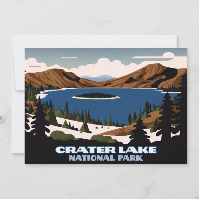 Invitación Parque nacional Crater Lake Oregon (Anverso)