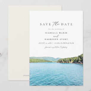 Invitación PARQUE NACIONAL DE ACADIA Acuarela Salven la Fecha