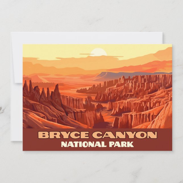 Invitación Parque nacional del Cañón Bryce Montañas Utah (Anverso)