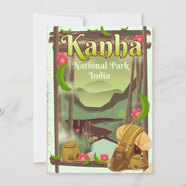 Invitación Parque nacional Kanha India (Reverso)