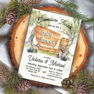 Invitación Parque nacional Woodland Bear Baby Shower