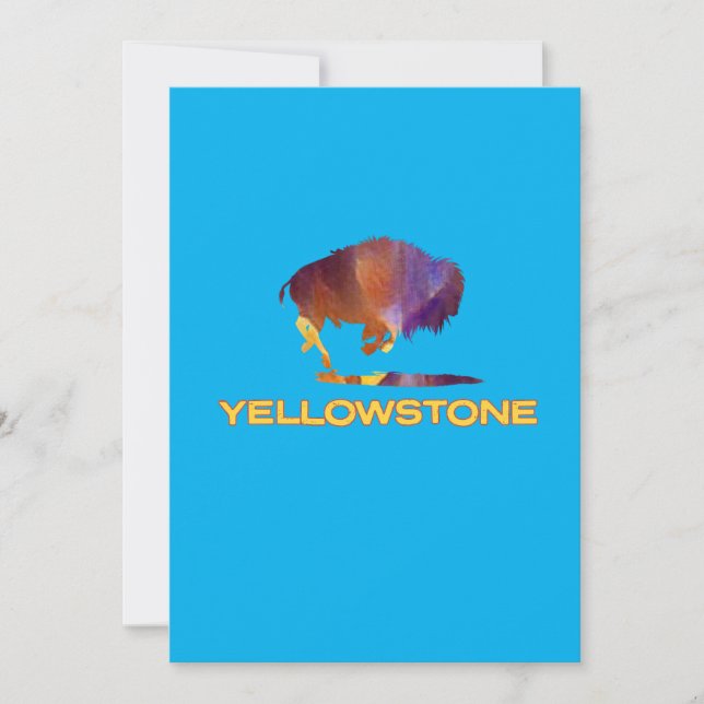 Invitación Parque nacional Yellowstone con oso (Anverso)
