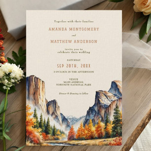 Invitación Parque nacional Yosemite Boda de la Tierra de la A