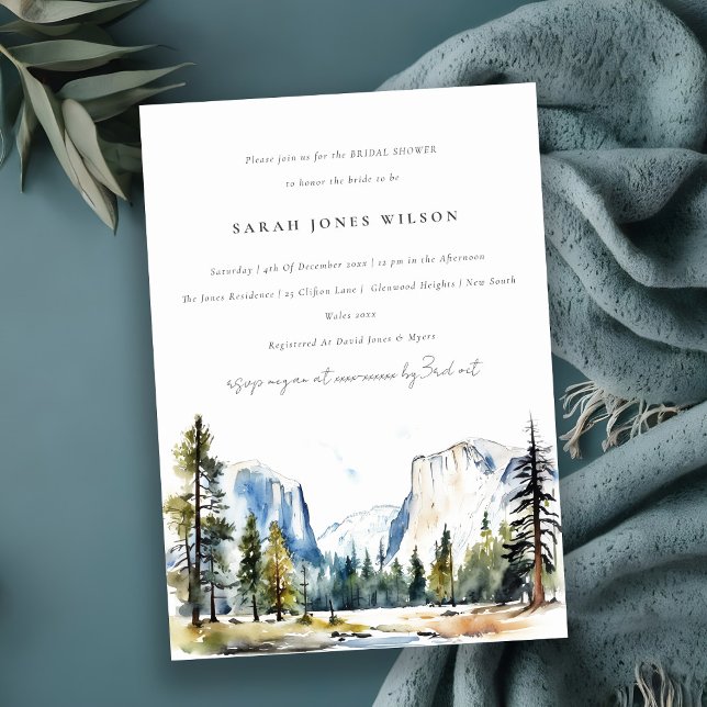 Invitación Parque nacional Yosemite CA Watercolor Brilla Duch (Subido por el creador)