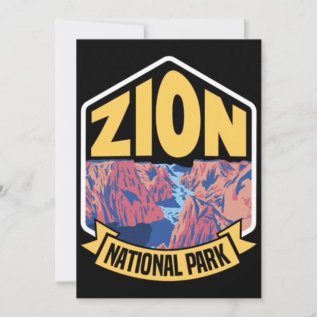 Invitación Parque Nacional Zion Utah Retro (Anverso)