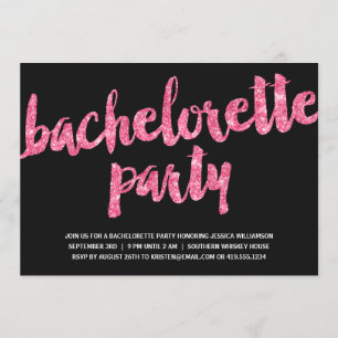 Invitación Parques rosas   Purpurina Look Bachelorette Party