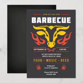 Invitación Parrilla BBQ Pizarra Asado de verano Fiesta