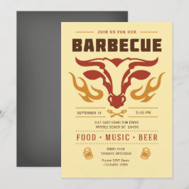 Invitación Parrilla BBQ Pizarra  Día de campo  Verano  Fiesta