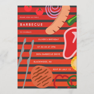 Invitación Parrilla para barbacoa en el patio trasero