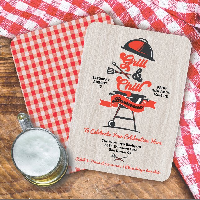 Invitación Parrilla y Frio Grabado Retro Parrillada Fiesta (Subido por el creador)