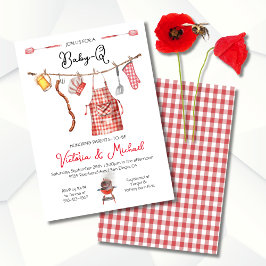 Invitación Parrillada Baby-Q Parejas Baby Shower
