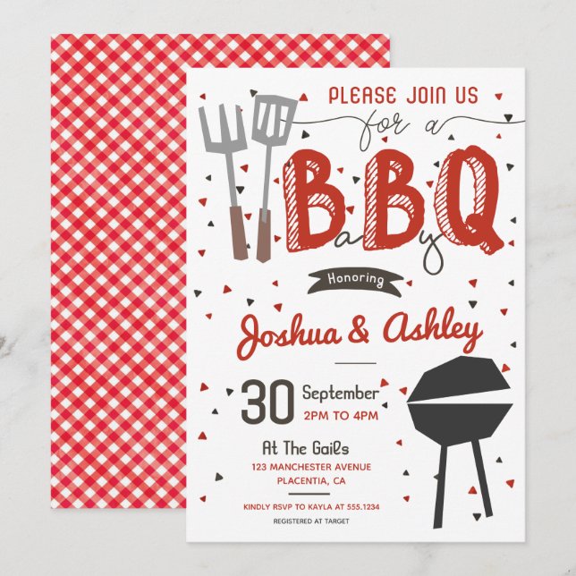 Invitación Parrillada Bebé BaByQ (Anverso / Reverso)