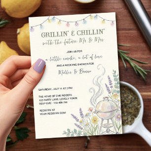 Invitación Parrillada Chill BBQ Ducha de Boda para Parejas