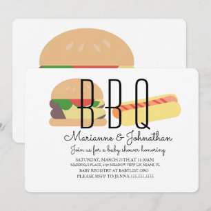 Invitación Parrillada de Baby Shower Parrillada en el patio t