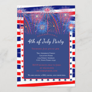 Invitación Parrillada de fuegos artificiales patrióticos del 