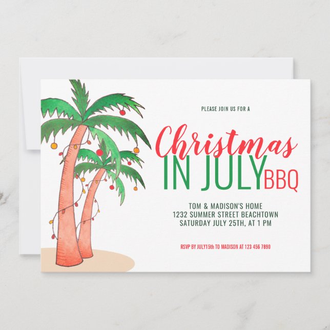 Invitación Parrillada de Navidad en Julio  (Anverso)