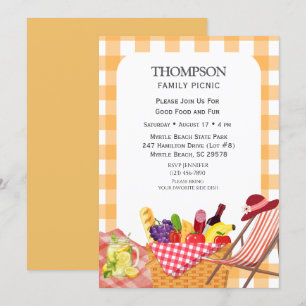 Invitación Parrillada de picnic familiar asado a la parrilla