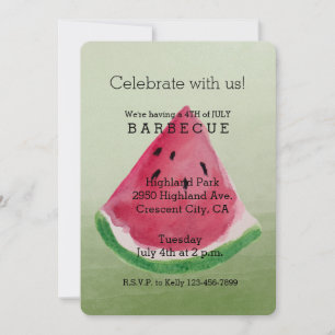 Invitación Parrillada de sandía de color verde