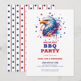 Invitación Parrillada del águila americana patriótica