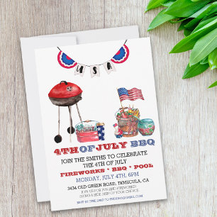 Invitación Parrillada del cuatro de julio fiesta del día de l