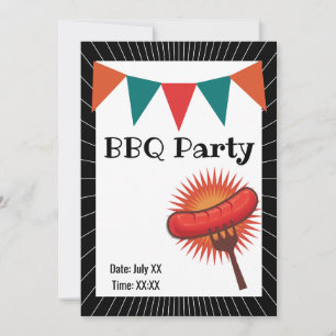 Invitación Parrillada en el patio trasero Barbacoa Fiesta