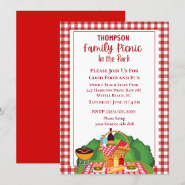 Invitación Parrillada familiar barbacoa día de campo a la par