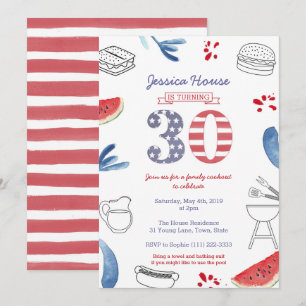 Invitación Parrillada Familiar Cumpleaños 30, Día de los Caíd