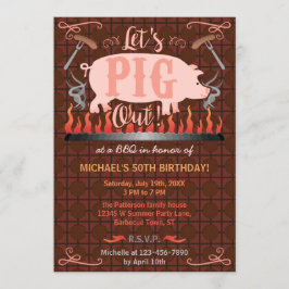 Invitación Parrillada Fiesta de cumpleaños de verano de cerdo