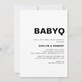 Invitación Parrillada formal BabyQ Baby Shower minimalista