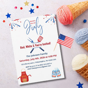 Invitación Parrillada patriótica del 4 de julio América 250º