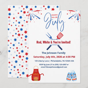 Invitación Parrillada patriótica del 4 de julio América 250º