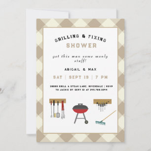 Invitación Parrillada y Fixing Parejas Boda Ducha Tan Invit