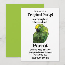 Invitación Parrot Bird Chatterbox Funny Tropical Fiesta